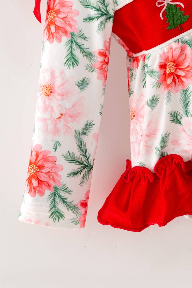 Embroidered Christmas tree baby bodysuit