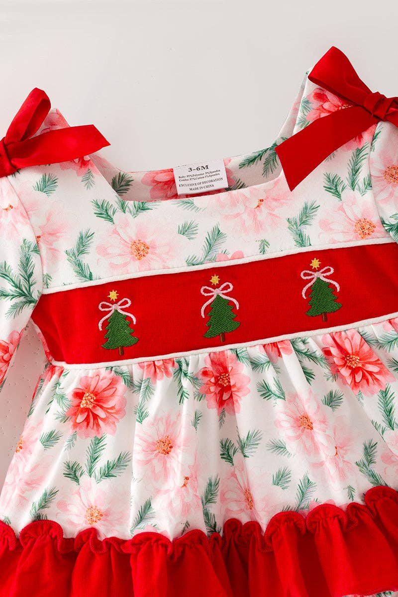 Embroidered Christmas tree baby bodysuit