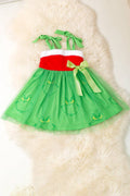 Multi-Christmas character printed girls dress.
