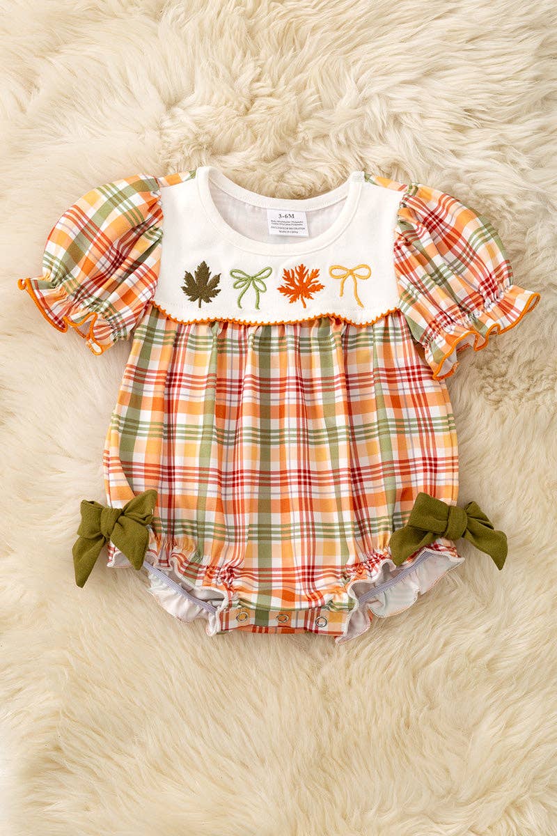 Cute autumn embroidered baby romper