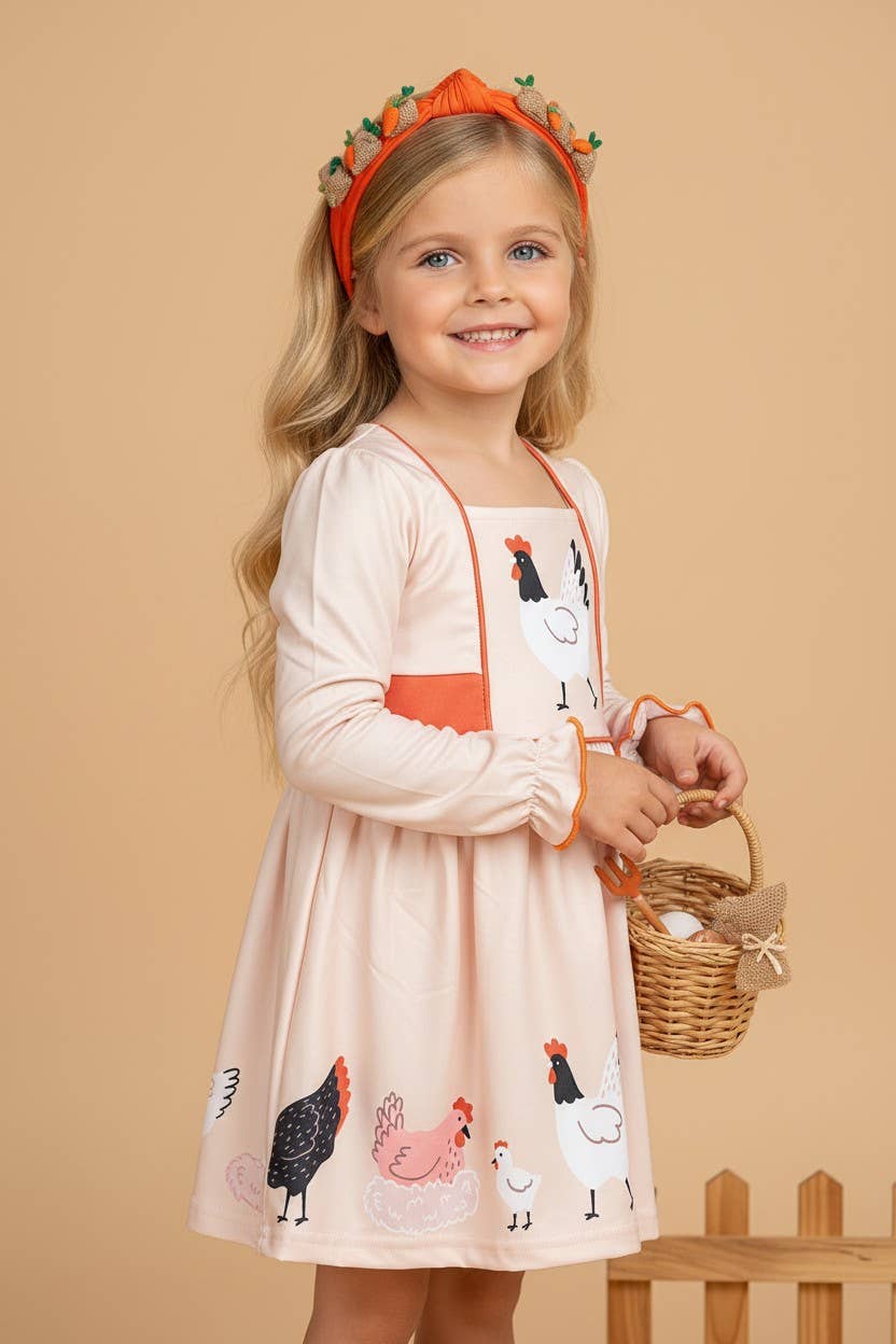Playful Chicken printed dress. DRG65133037