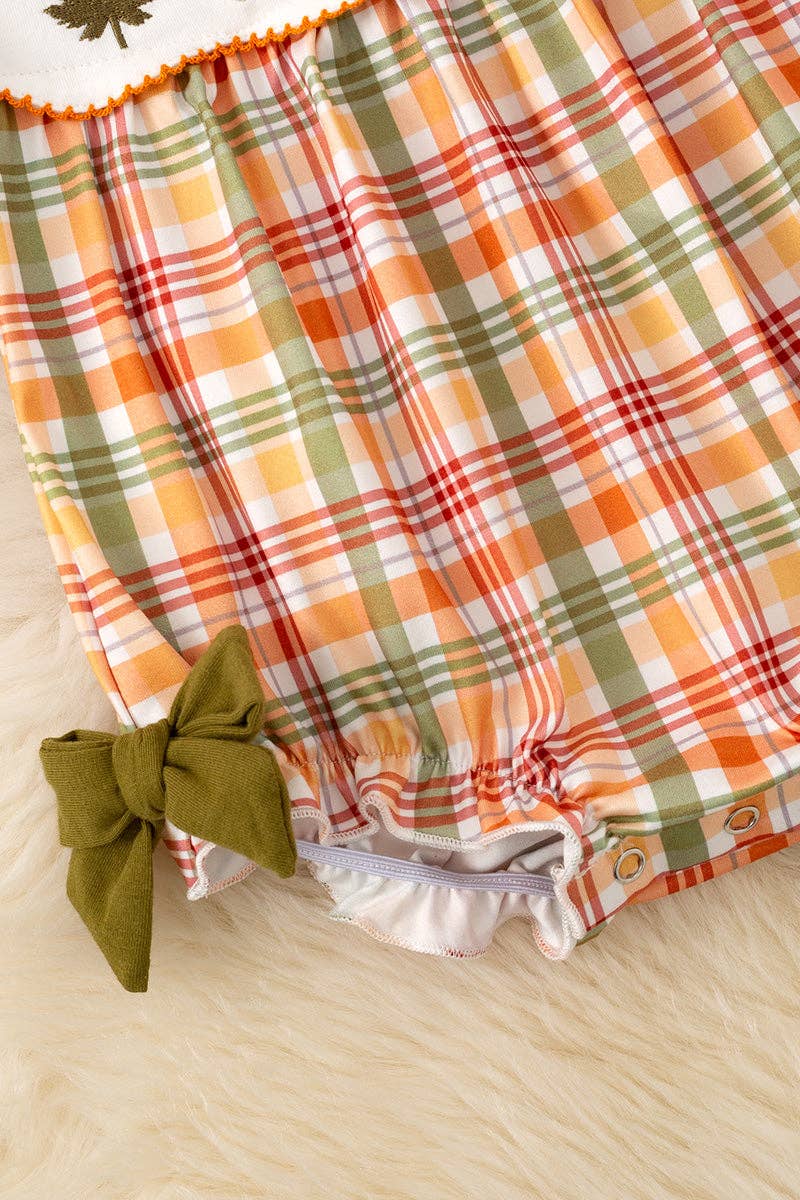 Cute autumn embroidered baby romper