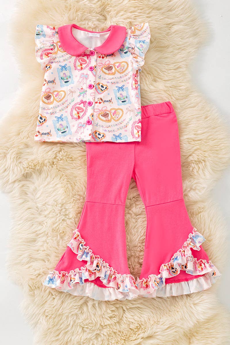 A story of toys multi printed girls 2 piece set