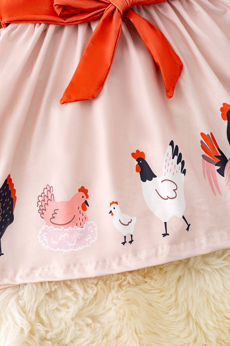 Playful Chicken printed dress. DRG65133037