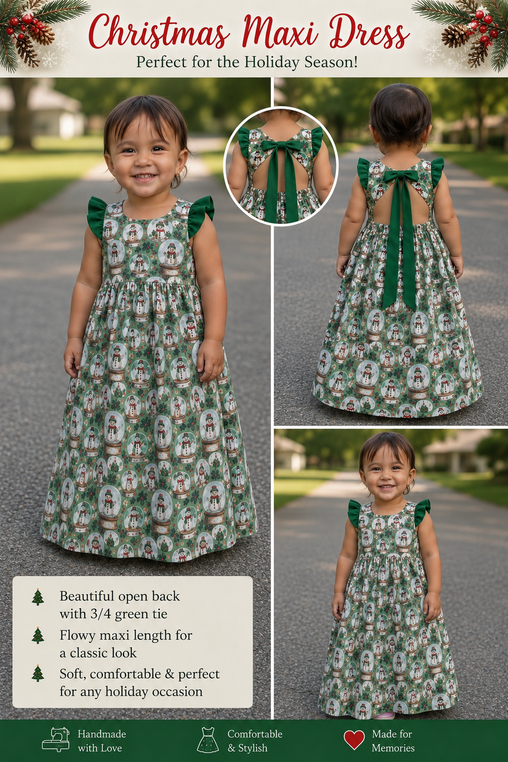 Christmas Snowman maxi Dress