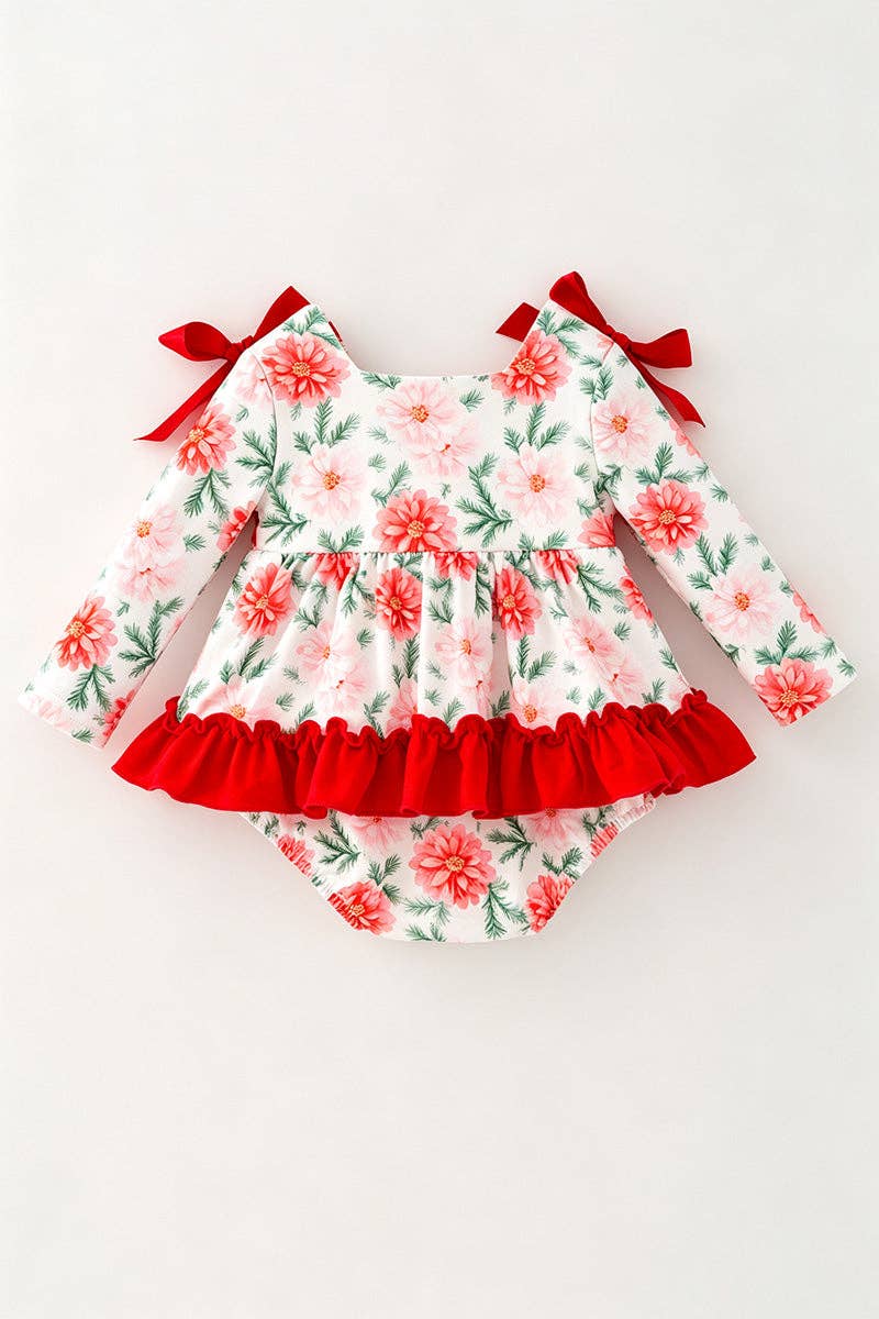 Embroidered Christmas tree baby bodysuit