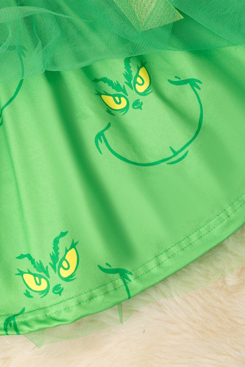 Multi-Christmas character printed girls dress.